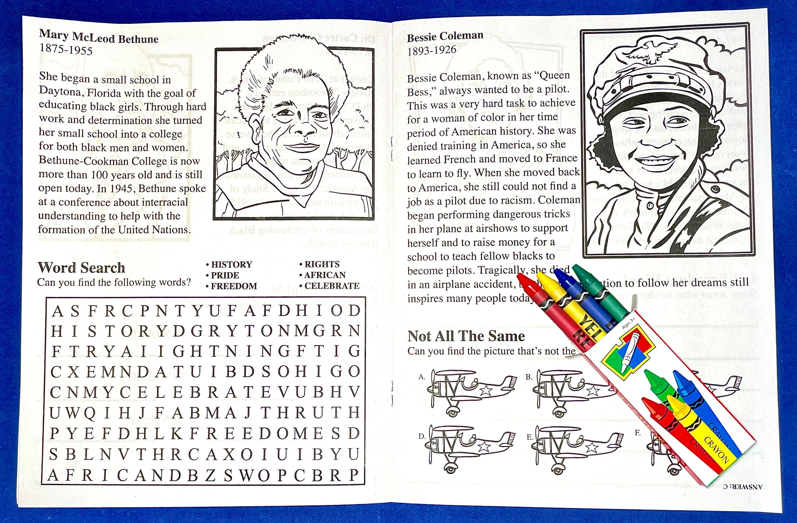COLORING SET - Discovering African American History Coloring Book Fun Pack 3
