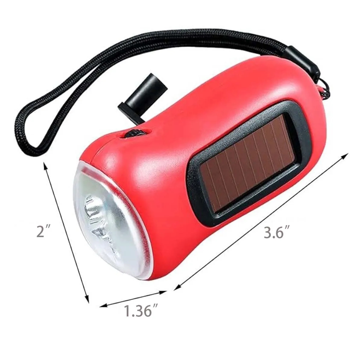 Hand Mini Crank Light Solar Power LED Flashlight 4
