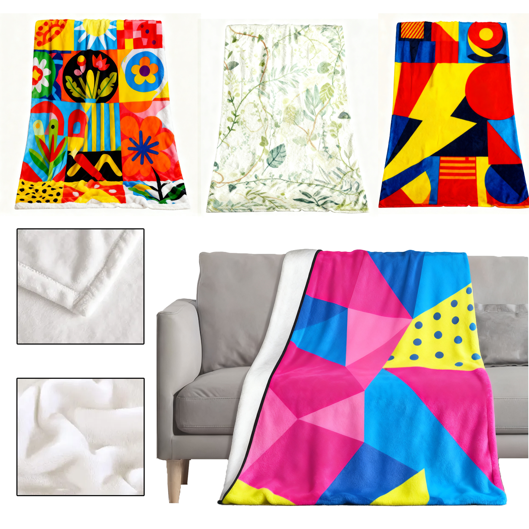 59.1" x 39.4" Flannel Blanket Full-Color print on 1 Side 3