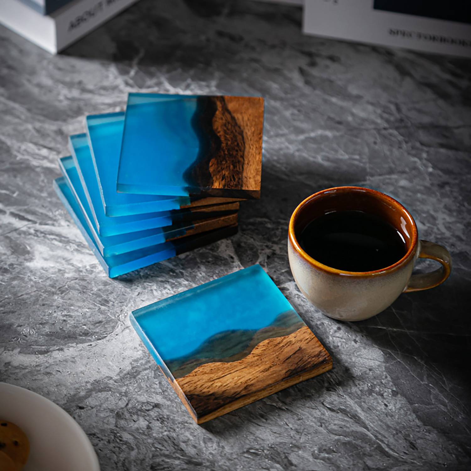 Minimalist Resin & Wood Heat-Resistant Tea Coaster 2