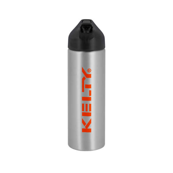 EasyFlow Recycled Aluminum Bottle w Straw Lid, custom water bottle with logo imprint 217