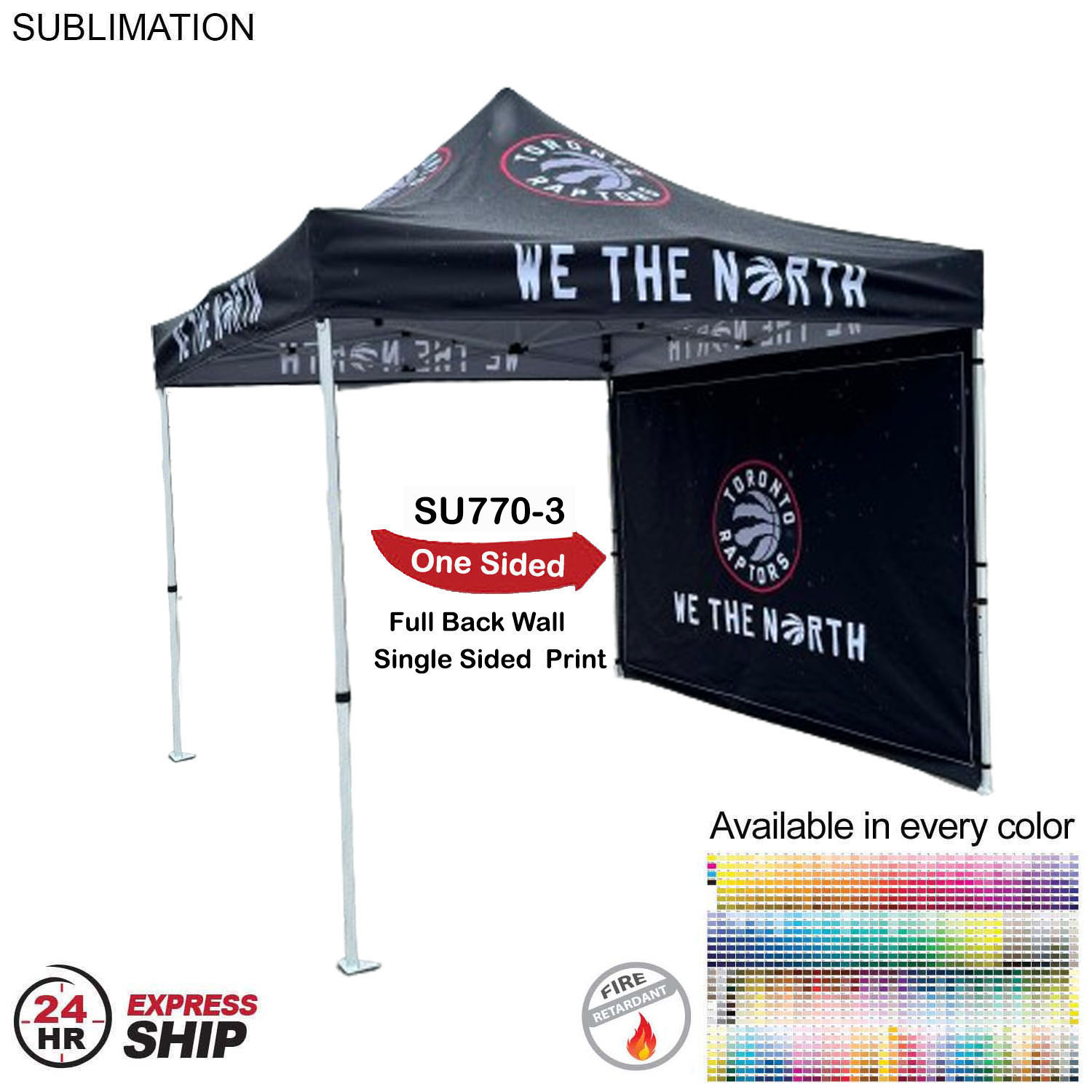 24 Hr Express Ship - Full Back Wall for 10x10 Tent Kit, Sublimated, Single Sided Print 3