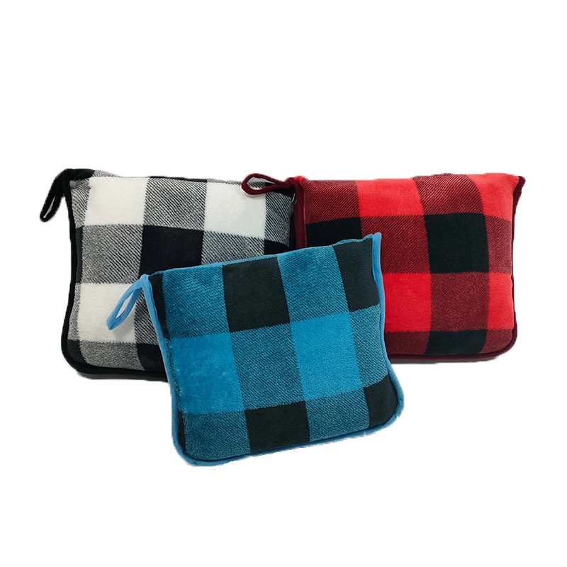 2 In 1 Fleece Travel Blanket W/ Stuffable Pillowcase 6