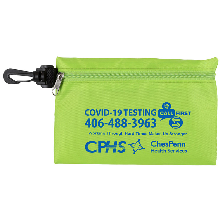 "CHIP" 15 Piece Golf Kit in Supersized Zipper Pack Components inserted into Zipper kit with Carabine 6