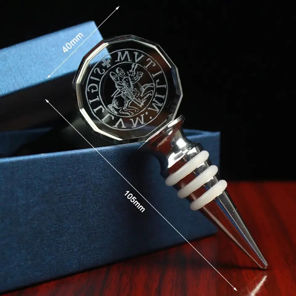 3D Photo Engraved Crystal Wine Stopper - Round 3