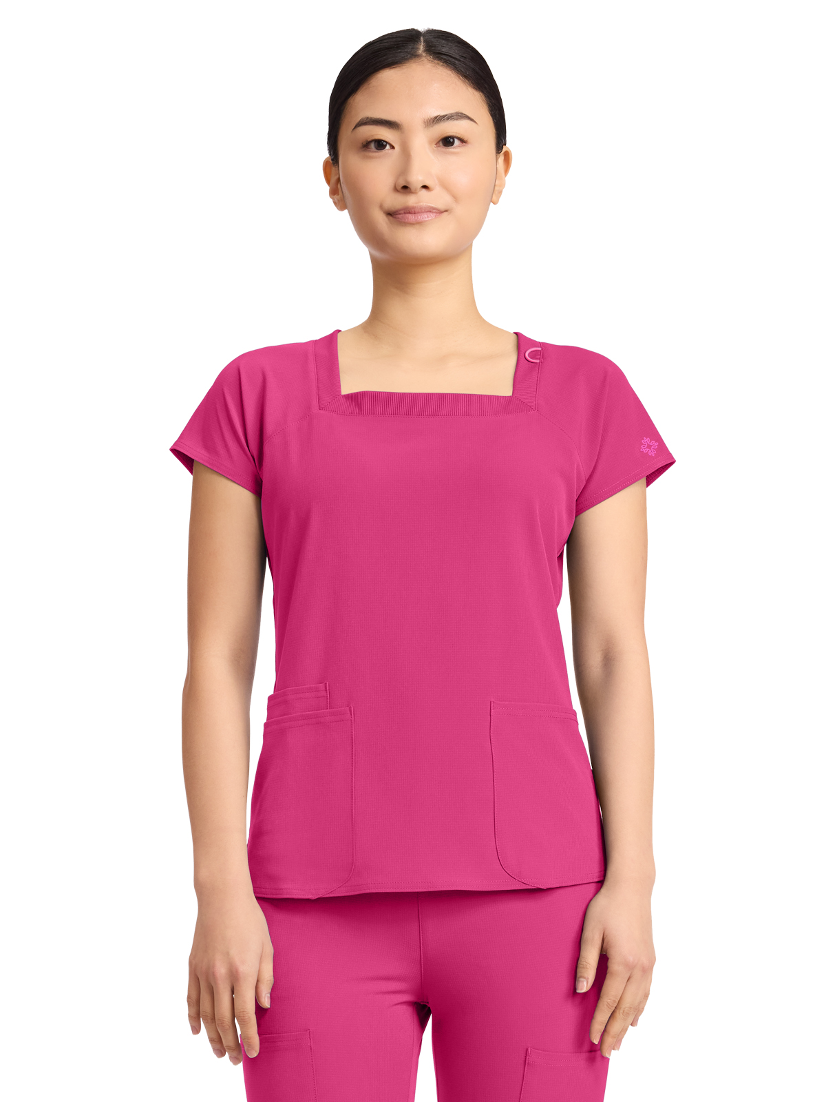 Med Couture - MC AMP - Women's 3-Pocket Square Neck Scrub Top 5