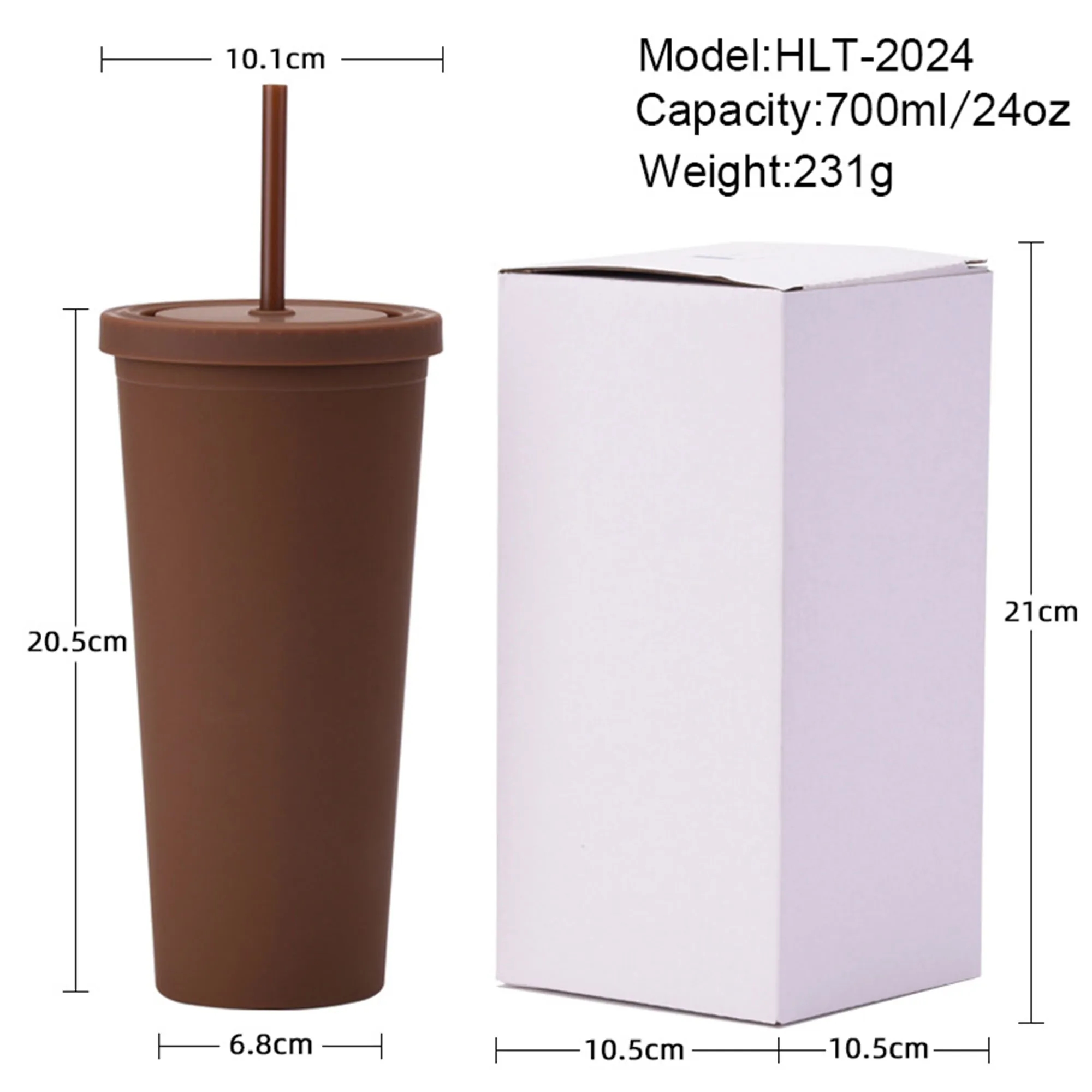 24oz Large Capacity Frosted Straw Cup 2
