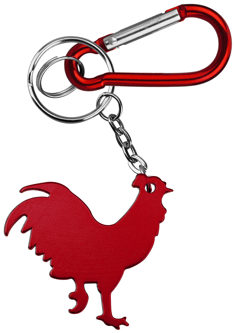 Rooster Shape Bottle Opener with Key Chain & Carabiner 3