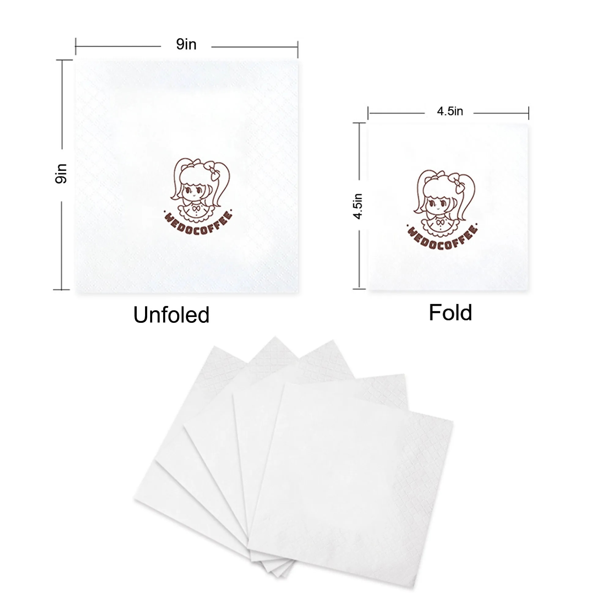 Disposable 2-Ply White Beverage Napkin 2