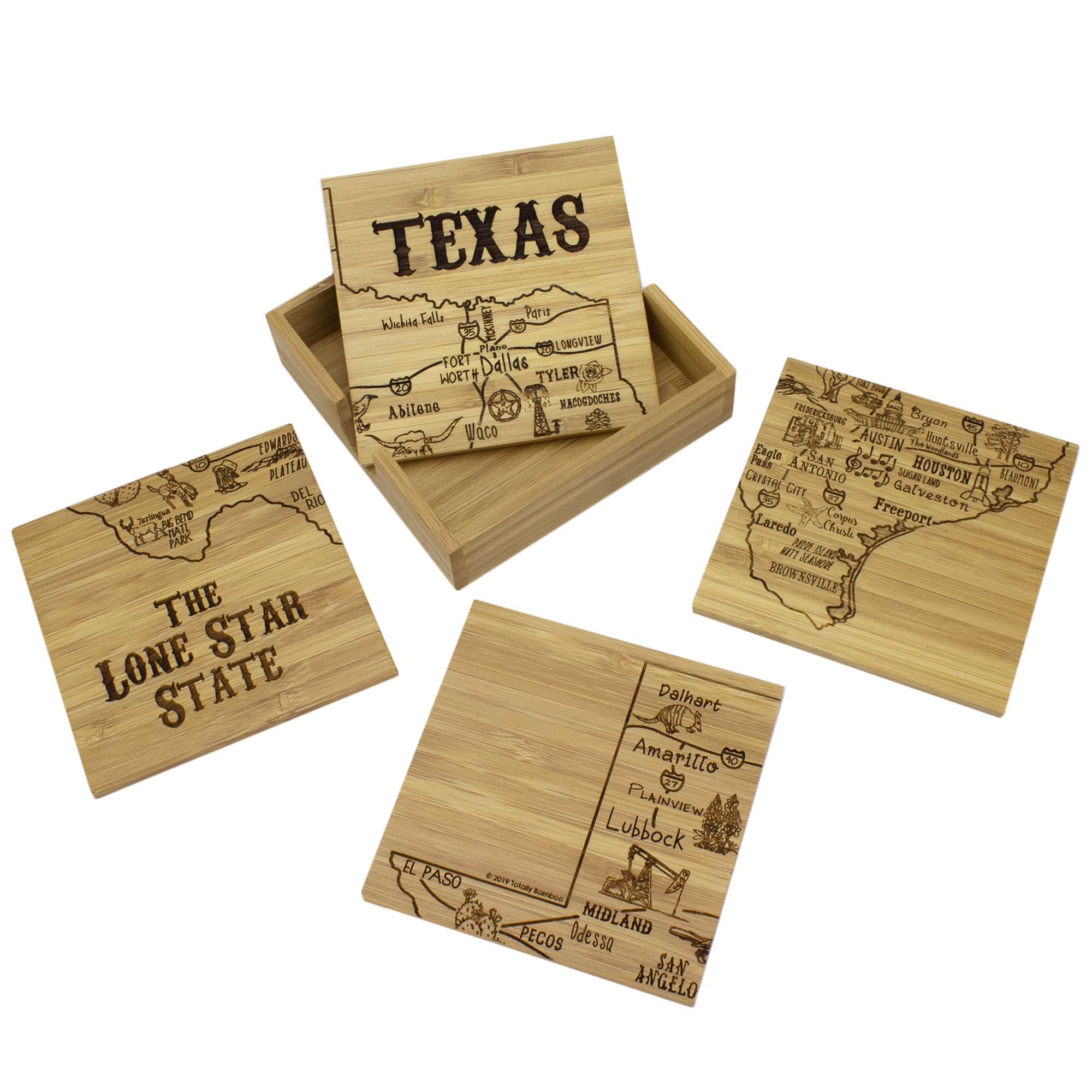 Texas Puzzle Coaster Set 4