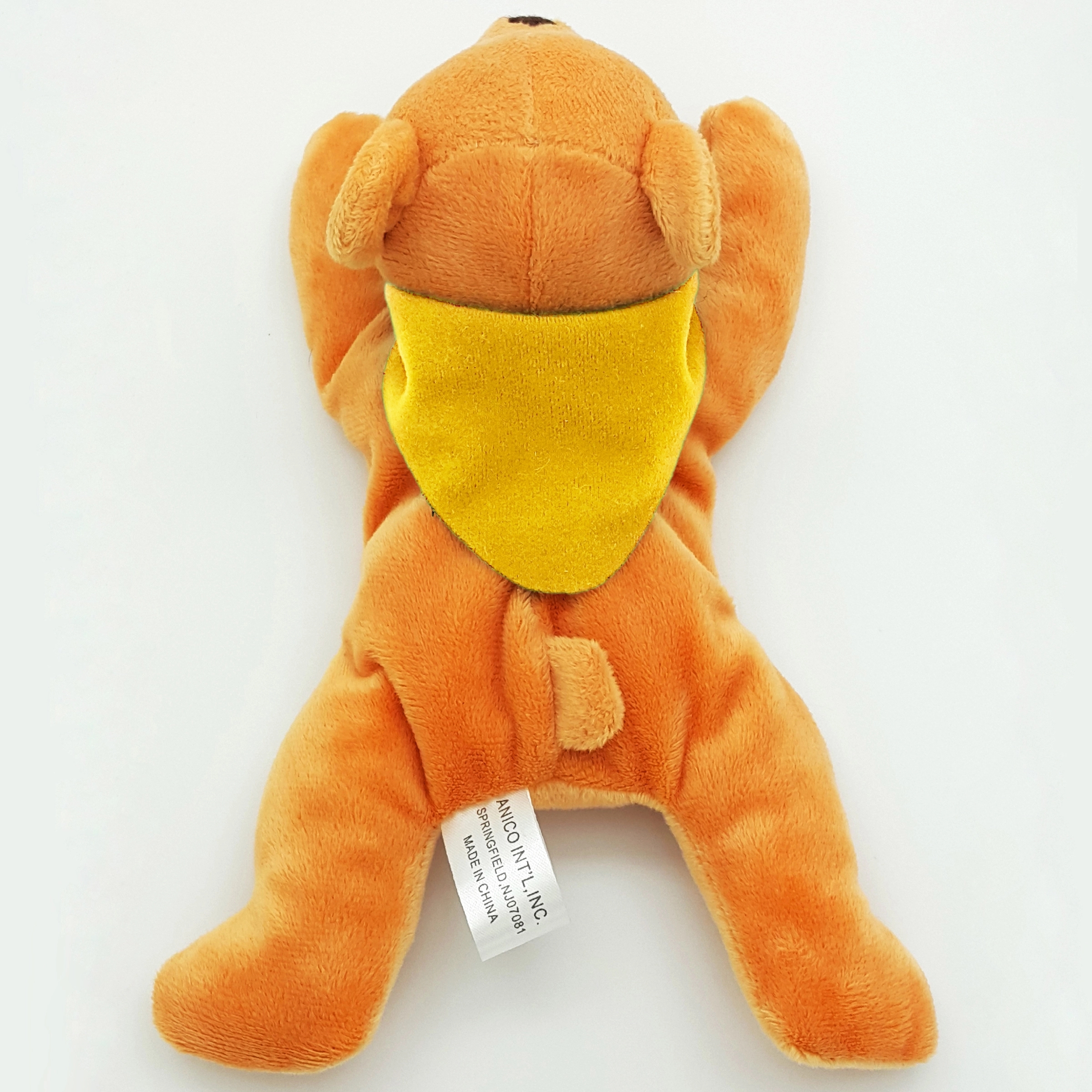 8" Laying Down Beanie Light Brown Bear 7
