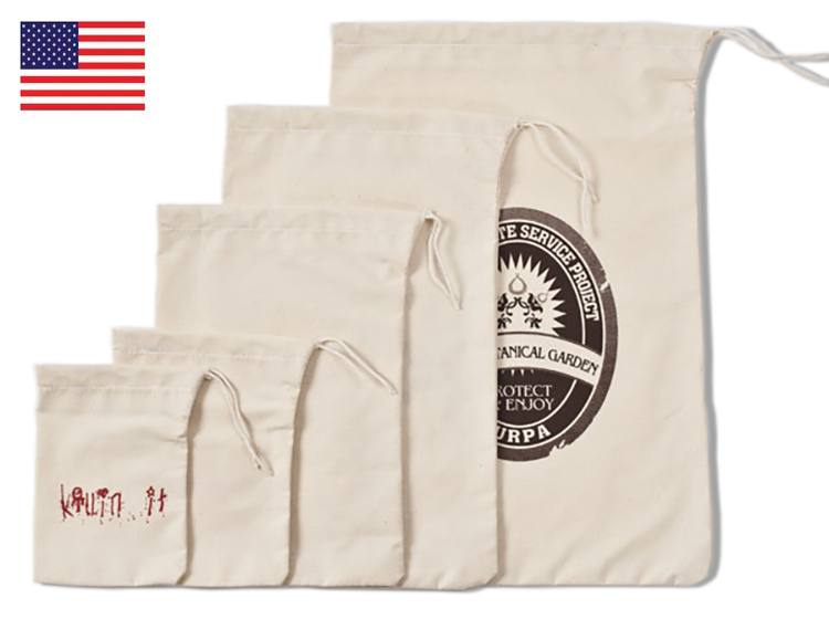 Heavy Weight Natural Cotton Drawstring Bag 12x18" 2