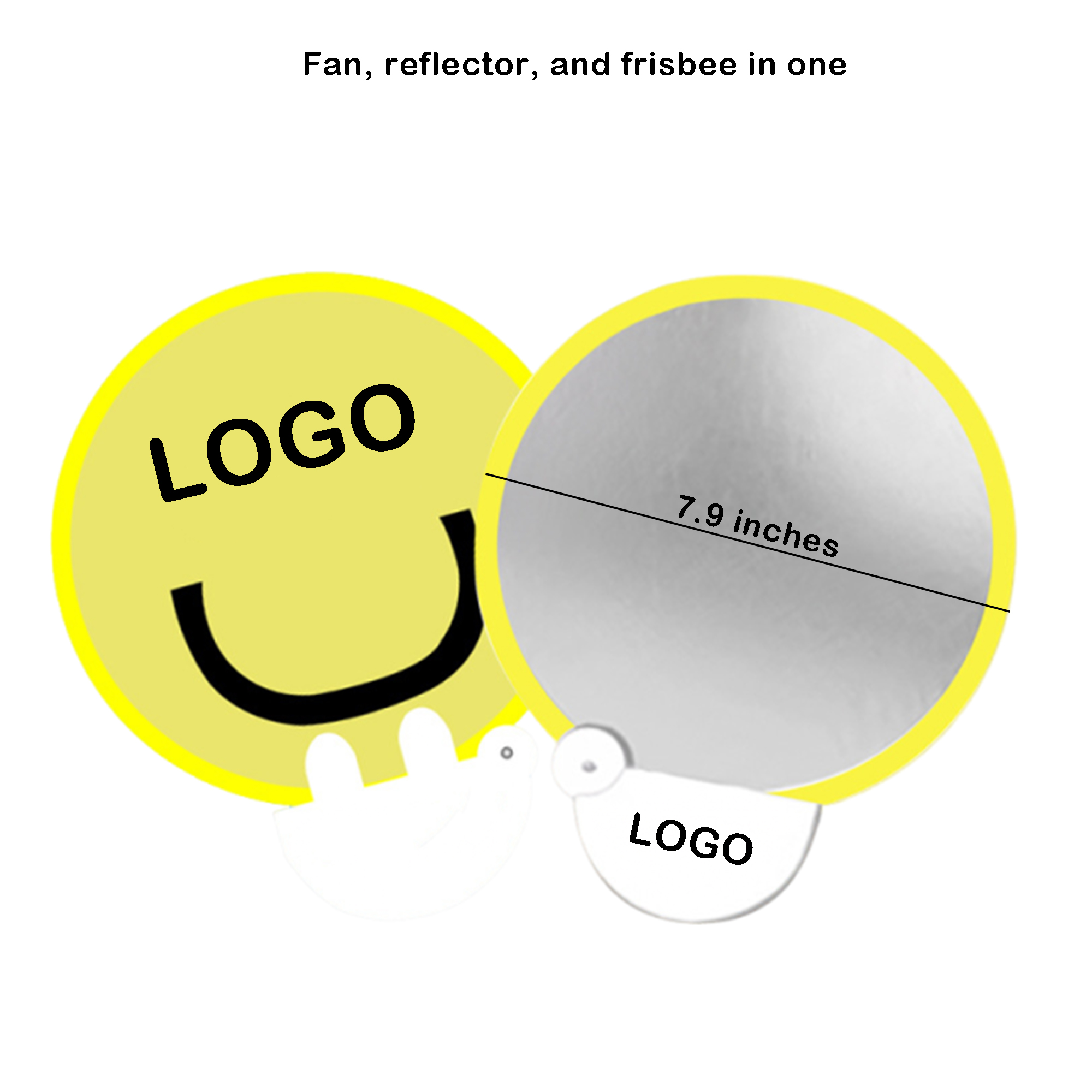 Customizable Mirror Hand Fan & Flying Disc 2