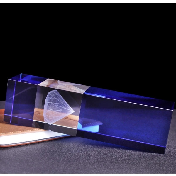 Diamond Square Pillar Crystal Trophy 6