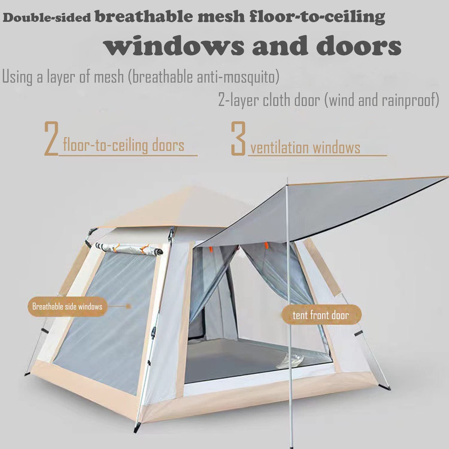 4 Person Pop Up Family Camping Tent Hiking & Travel 4
