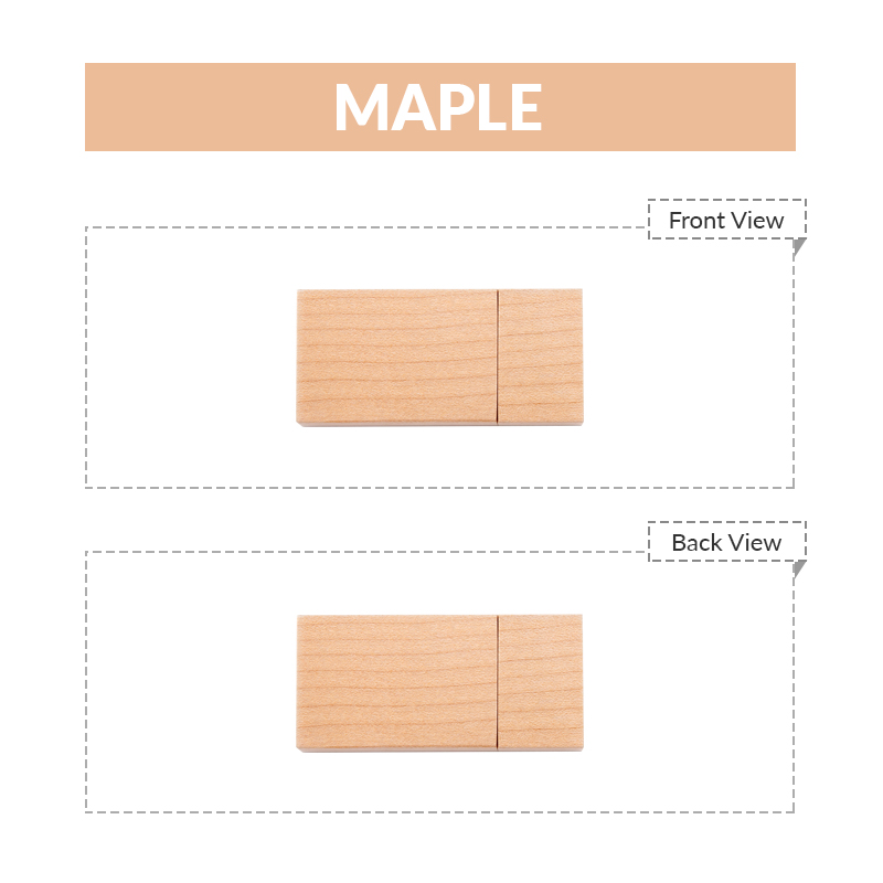 Rectangular Wooden USB Flash Drives with Magnetic Closure 4