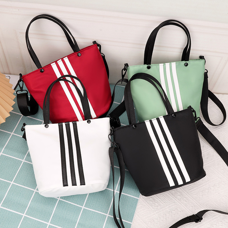 Casual Large Capacity Striped Bucket Tote Bag, custom tote bag with logo imprint 3