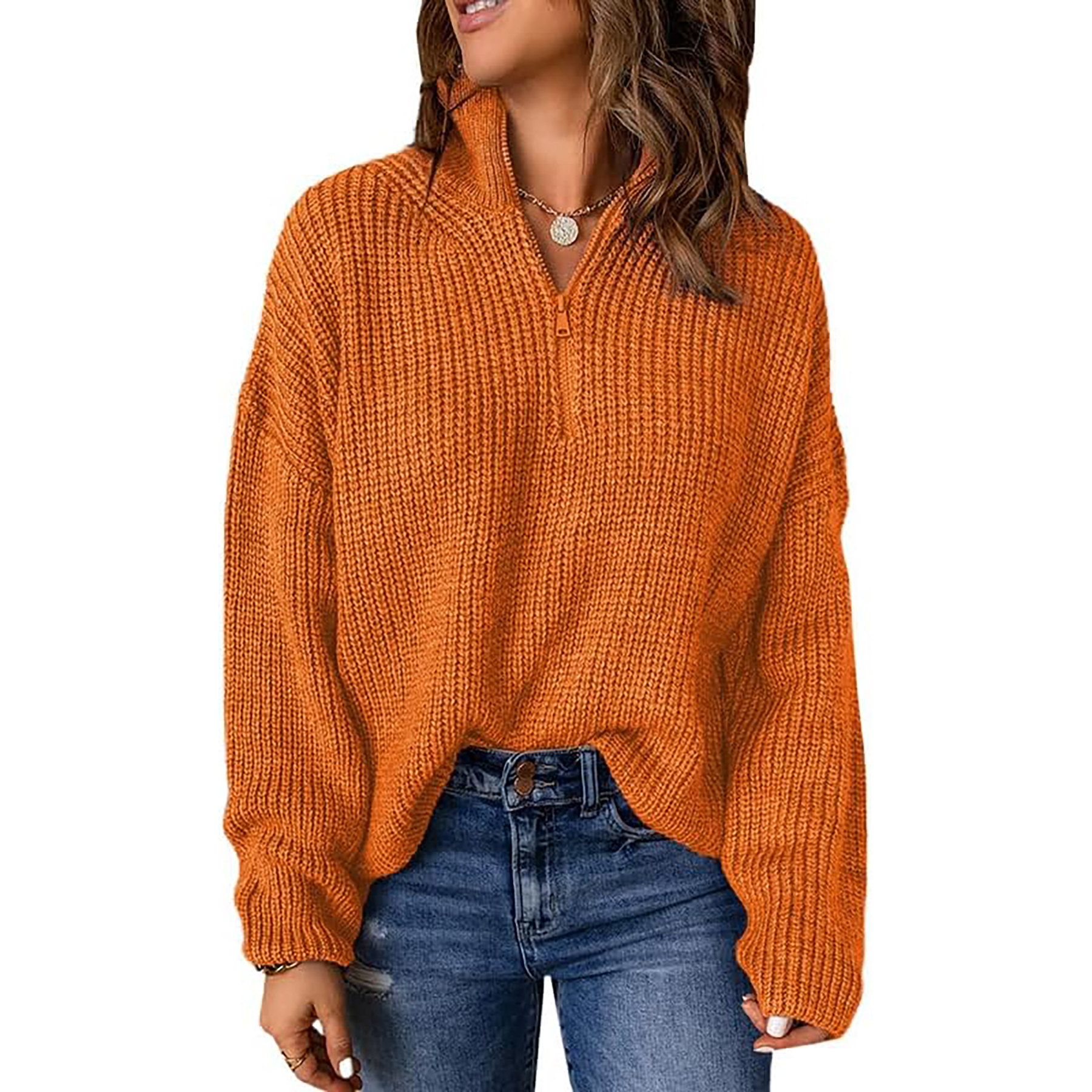 Women's 1/4 Zip Pullover Sweater 23
