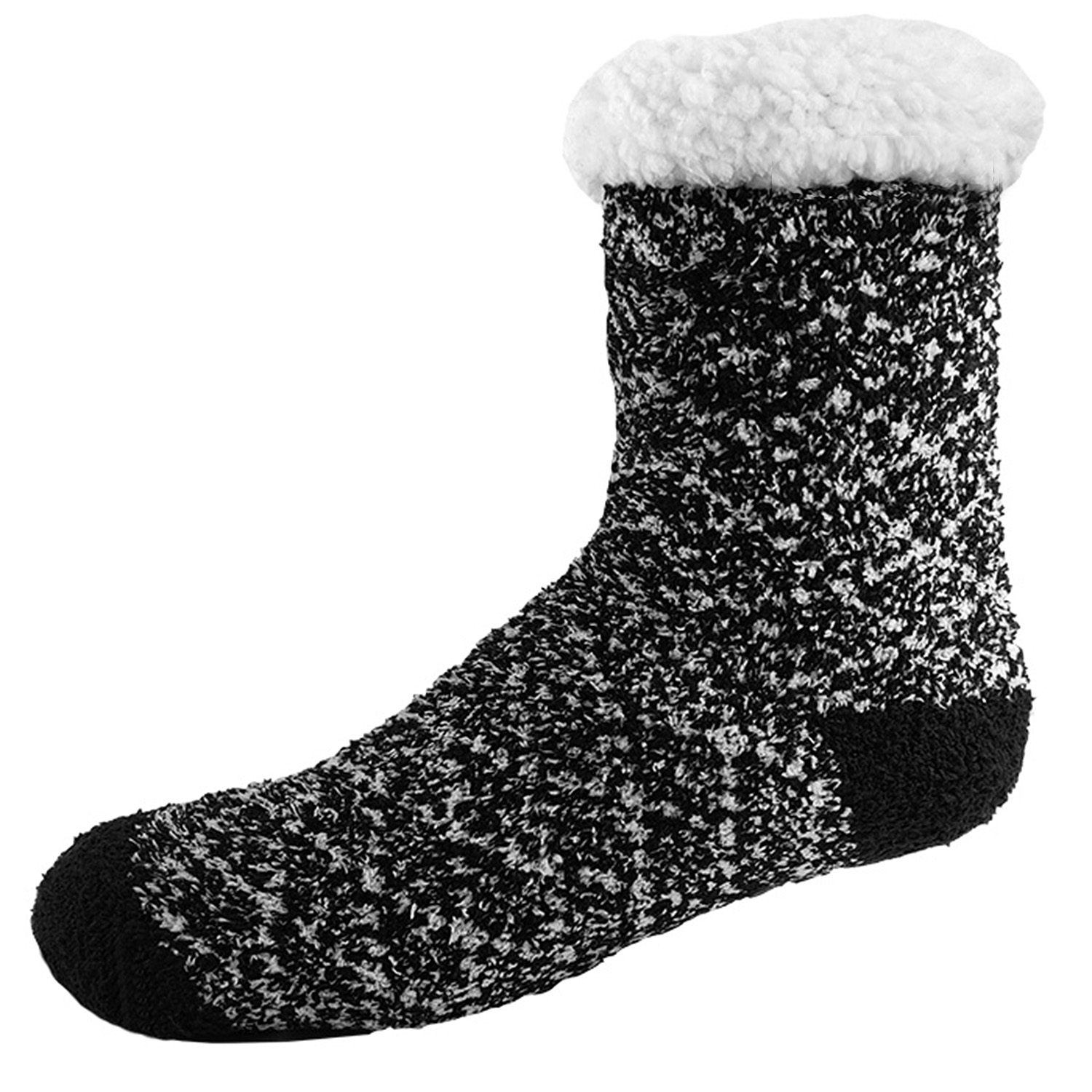 Rolled Fuzzy Beanie Cap & Sherpa Lined Fuzzy Socks Combo 1