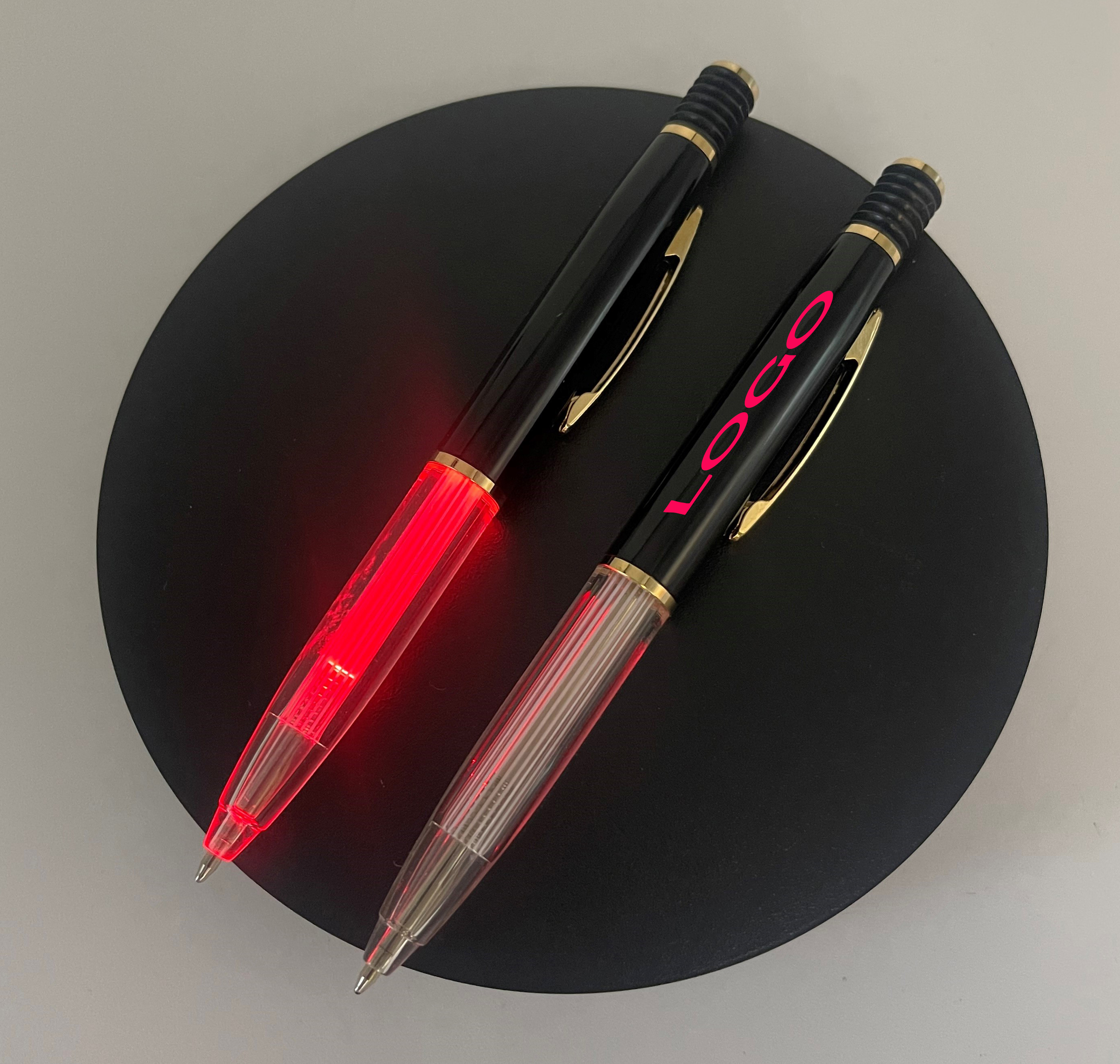 Plunge action LED Light Up Ballpoint Pen 3