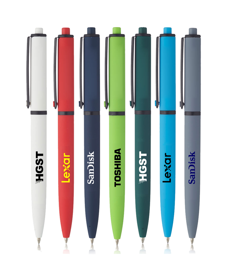 Union Printed - Solid Rubber Coated Plastic Ballpoint Pens 2