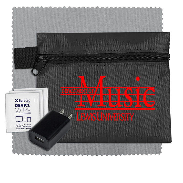 "TECHPACK" Tech Hom and Travel Kit with Microfiber Cleaning Cloth and US Wall Charger 20