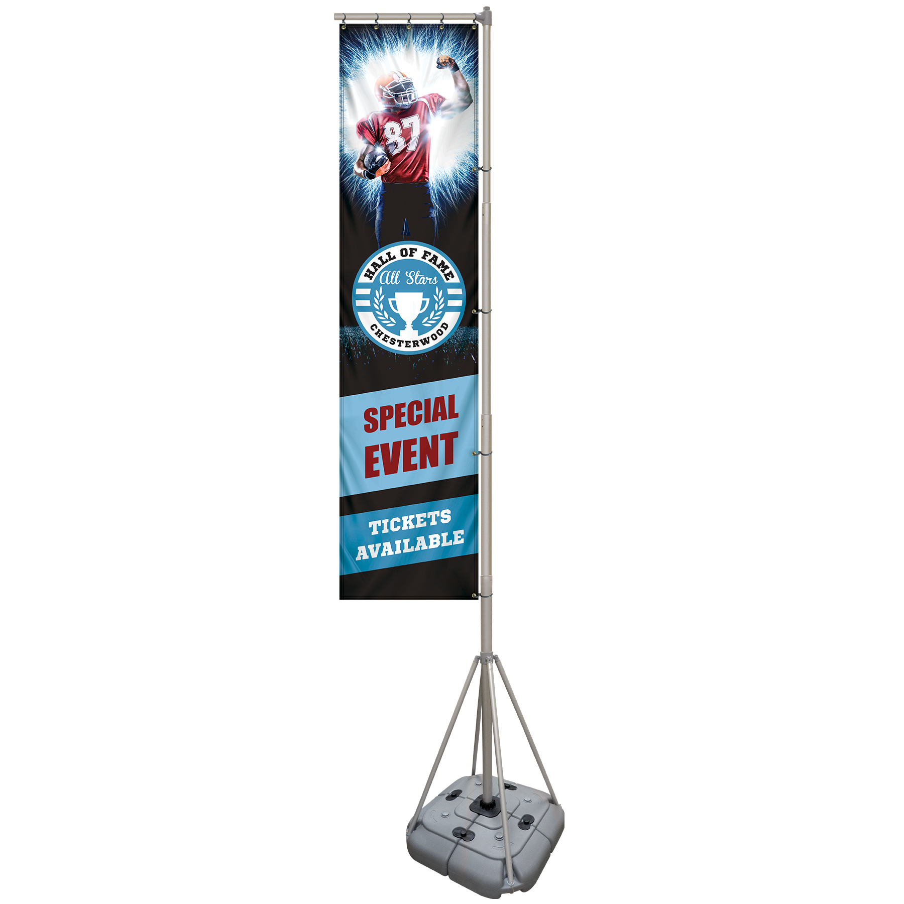 13' Giant Flagpole Kit Double Sided 13