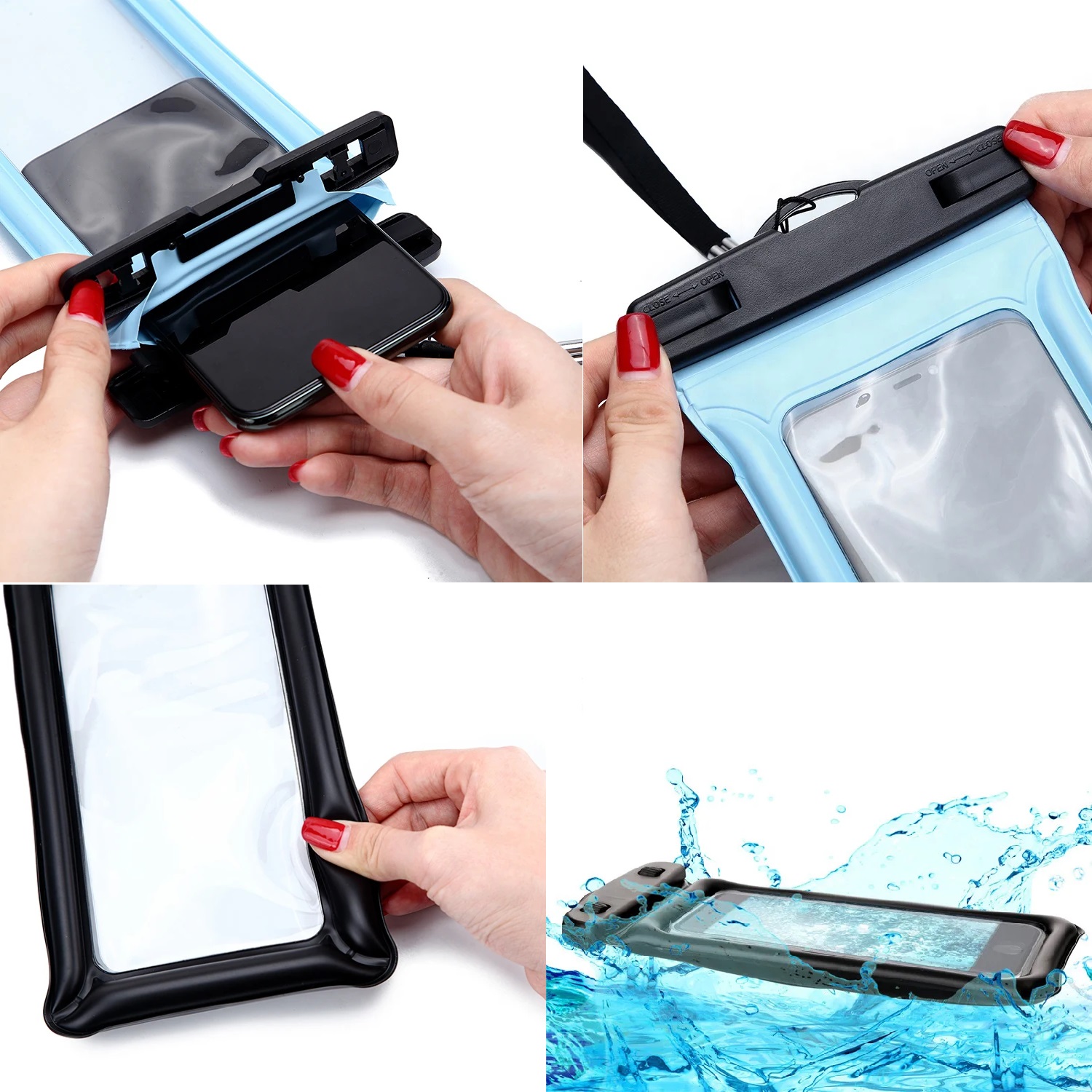 IPX8 Floating Waterproof Phone Pouch Case with Lanyard 2