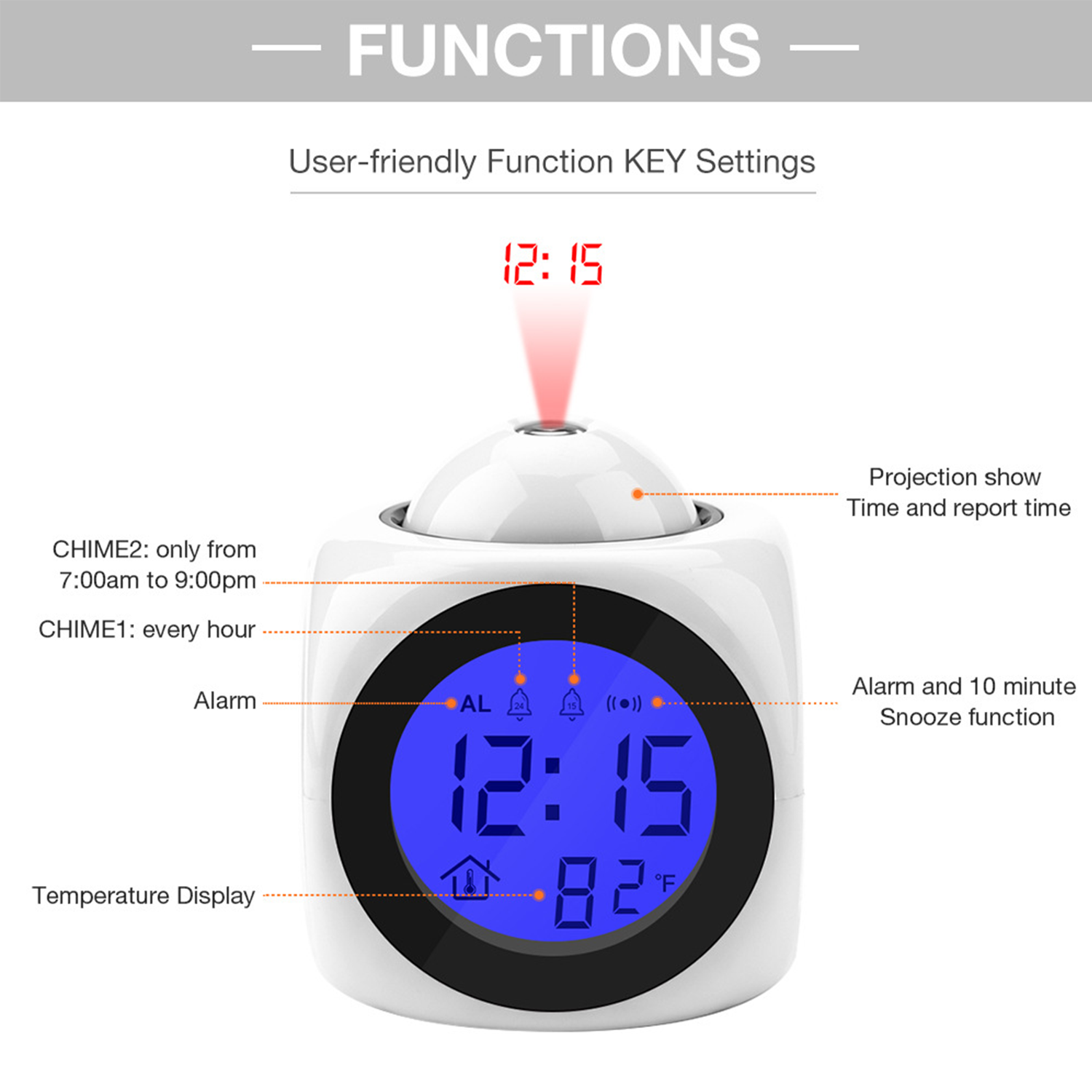 Usb LCD Multifunction Alarm Clock 2