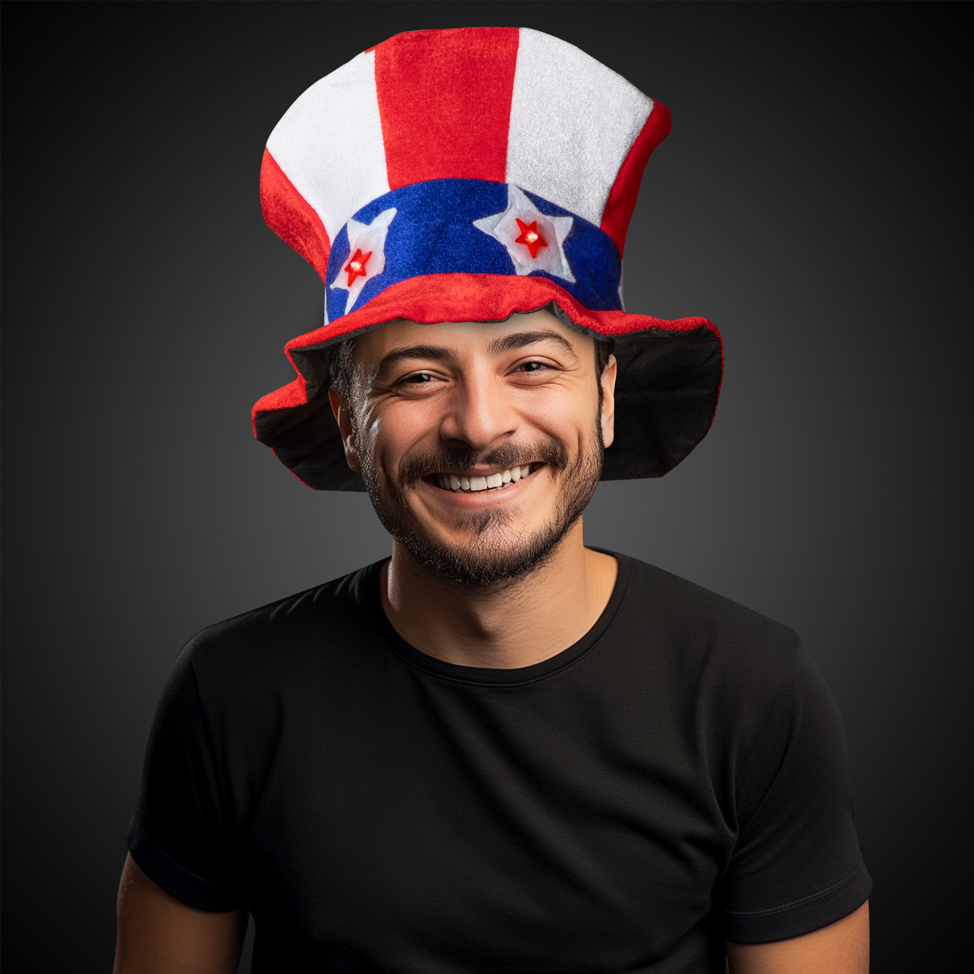 Flashing LED Uncle Sam Hat(Blank) 9