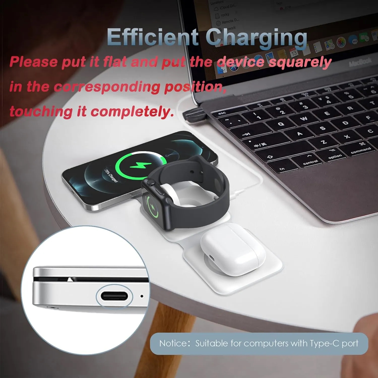 Portable & Powerful 15W Magnetic Wireless Charging Pad 2