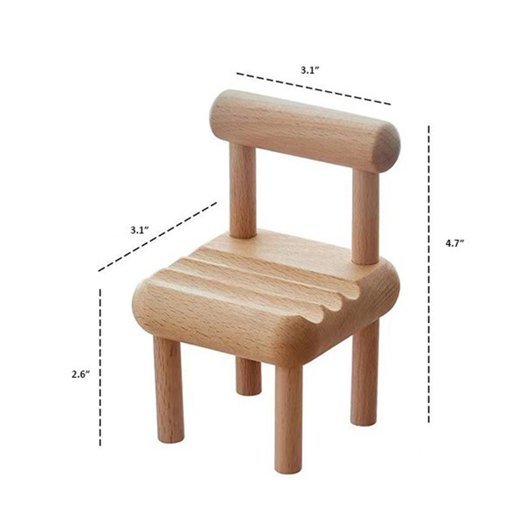 Creative Wooden Chair Cell Phone Stand 1