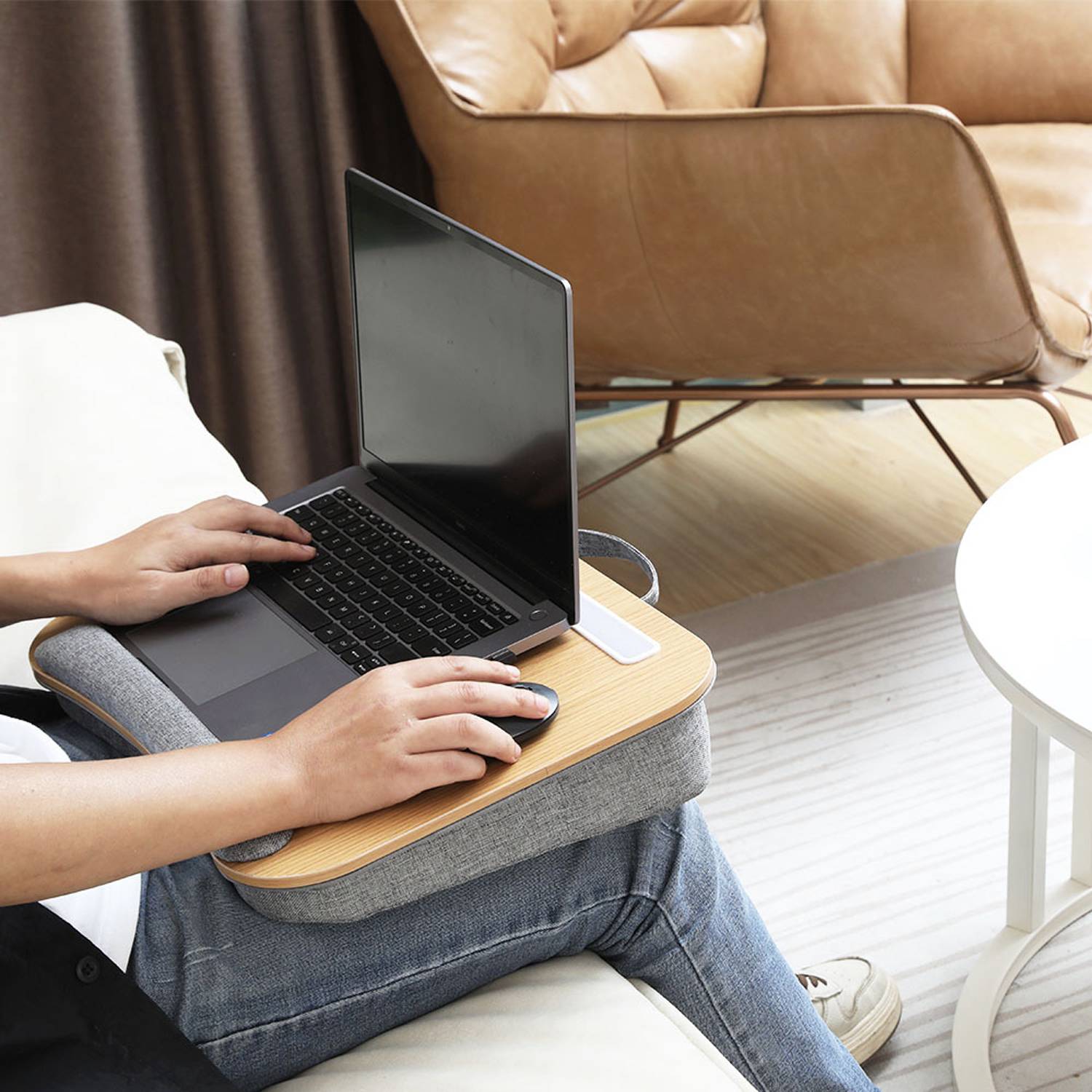 Portable Lap Laptop Desk Wrist Rest w/ Handle 5