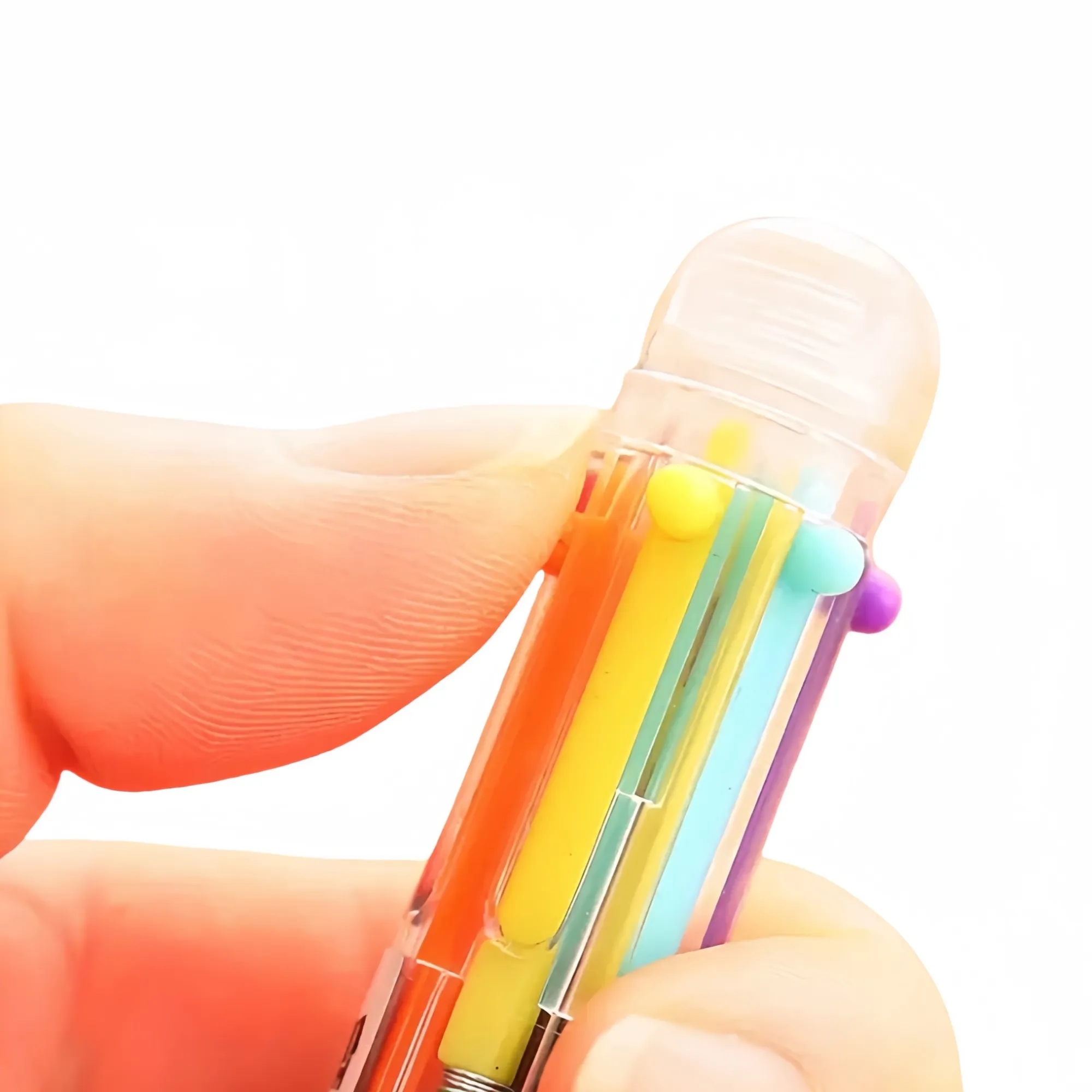 MOQ100 Creative Transparent 6-Color Ballpoint Pen 6