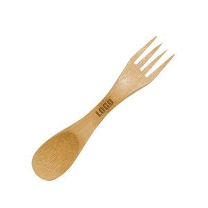 Mini Bamboo Spork Spoon Fork 12