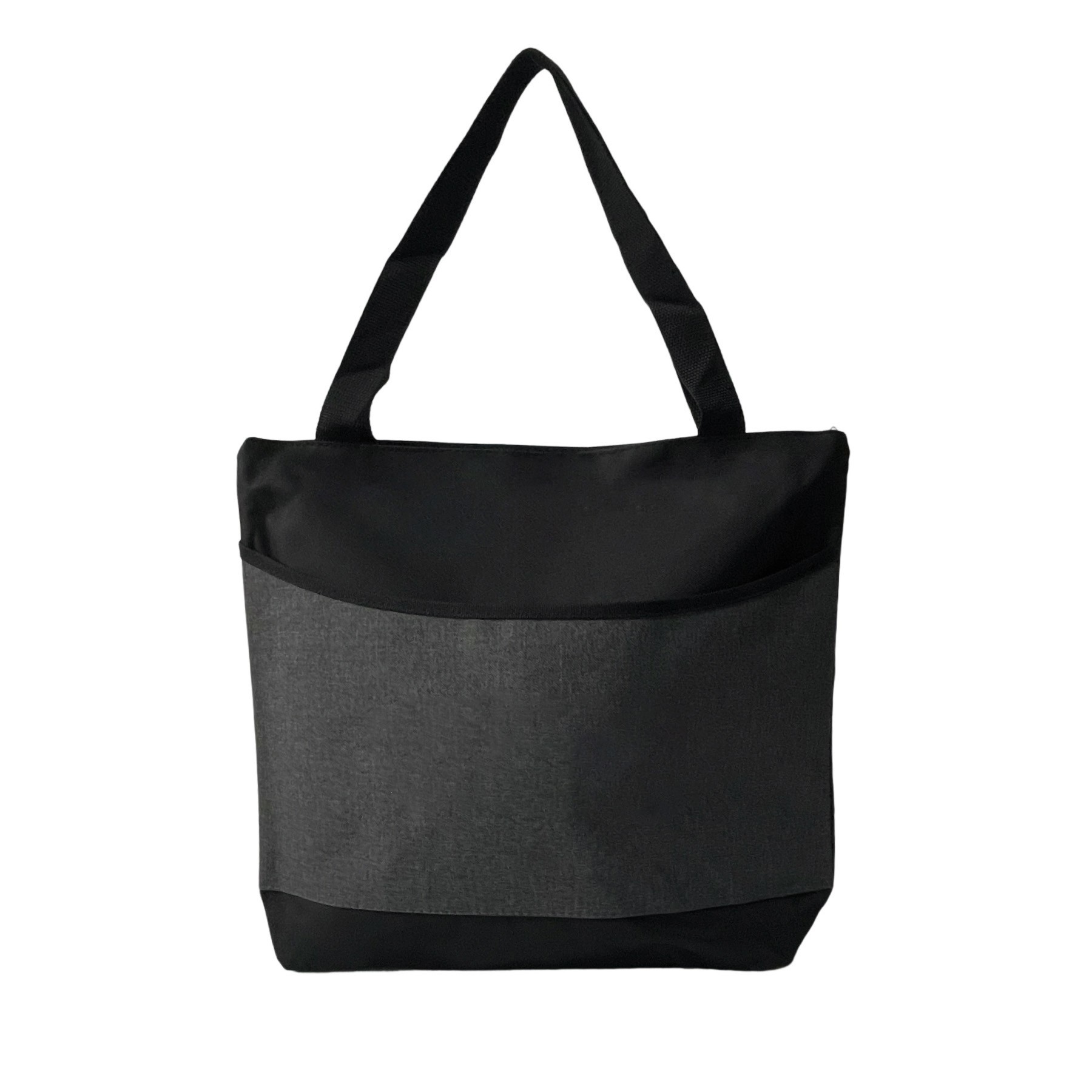 Two-Tone Zippered Tote Bag With Front Pocket 10