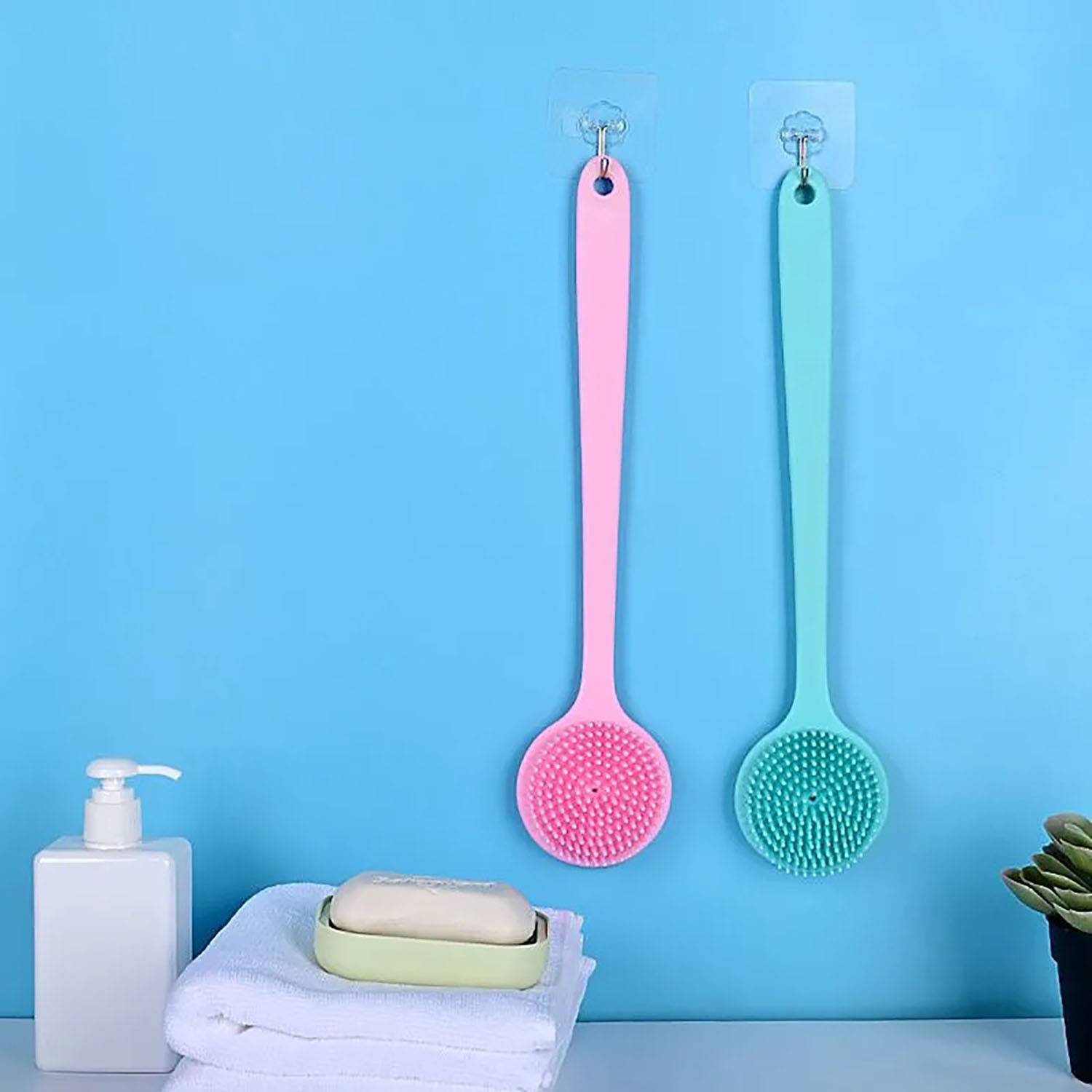Long Handled Silicone Bath Scrub Brush 11