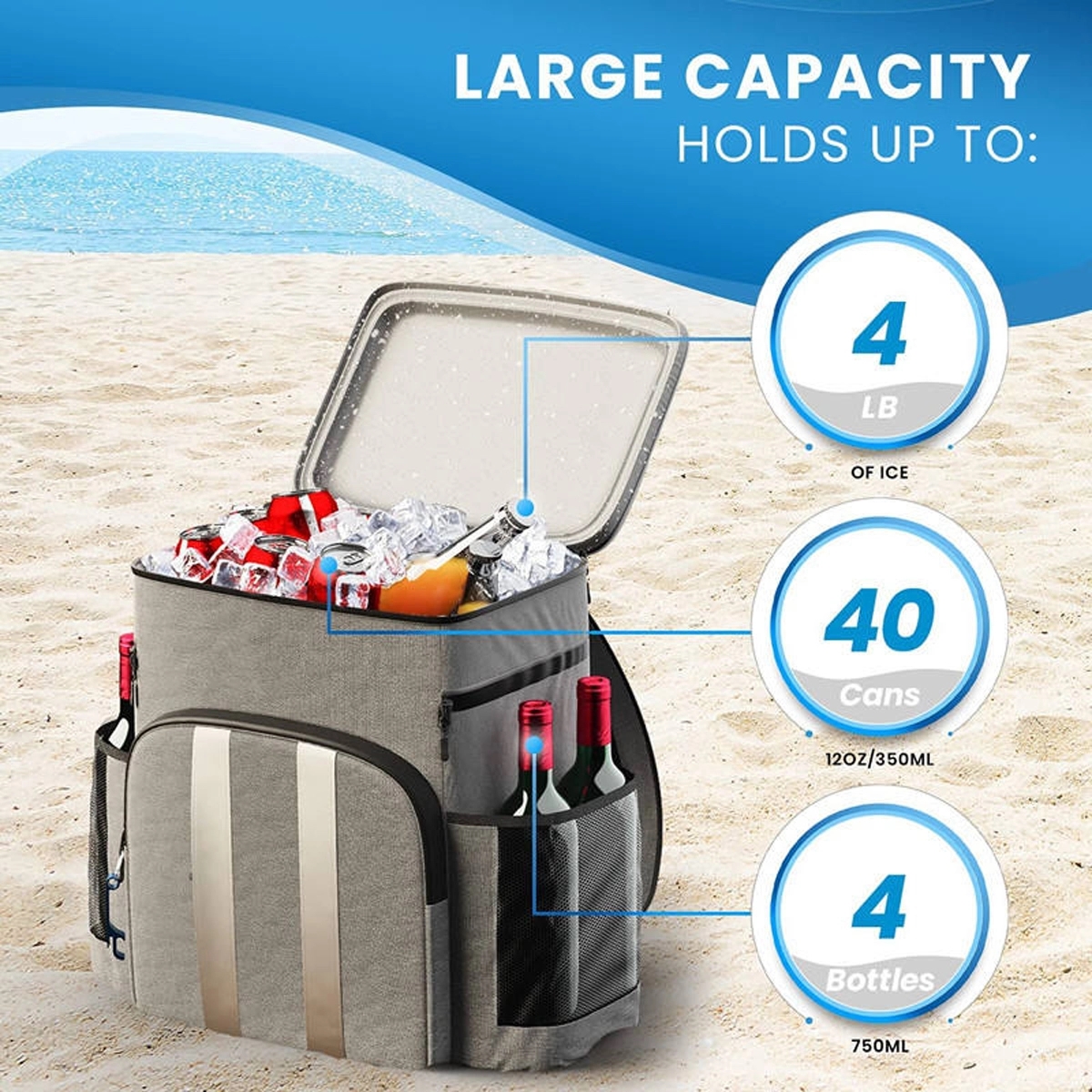 54 Cans Soft Cooler Backpack 4