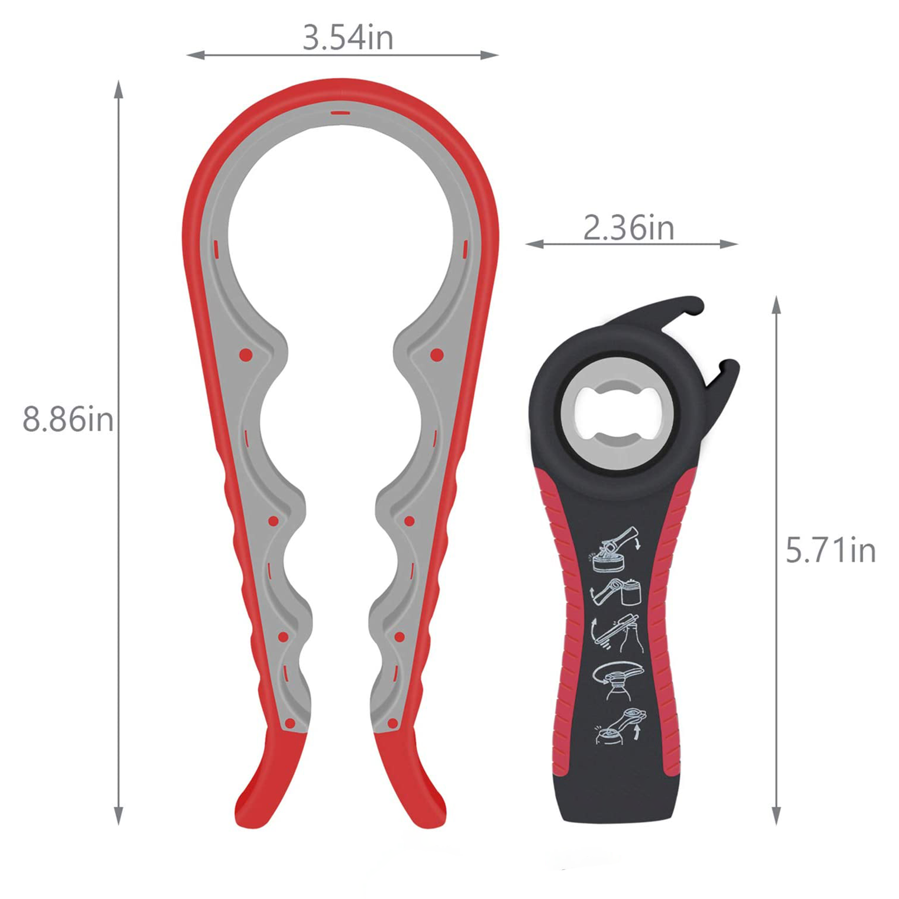 5in 1 Multi Function Can Opener Kit with Silicone Handle 7