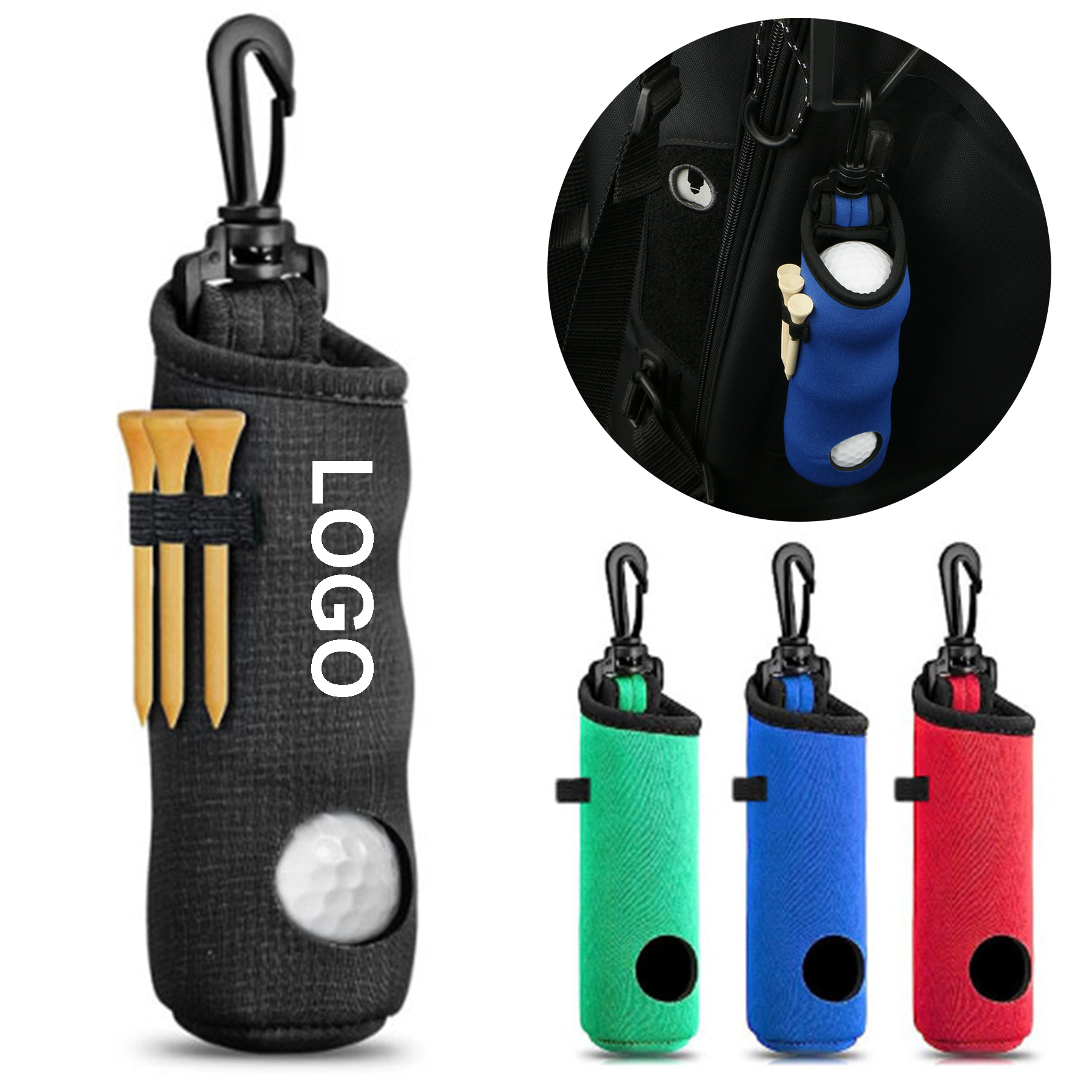 Golf Balls Bag Tees Holder with Clip 3