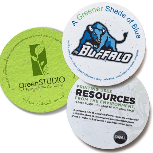 Seed Paper Coaster, 3.875 Circle 2