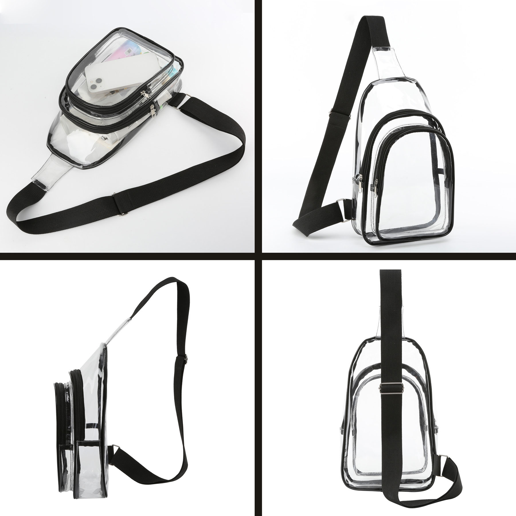 Clear PVC Crossbody Sling Bag Backpack 3
