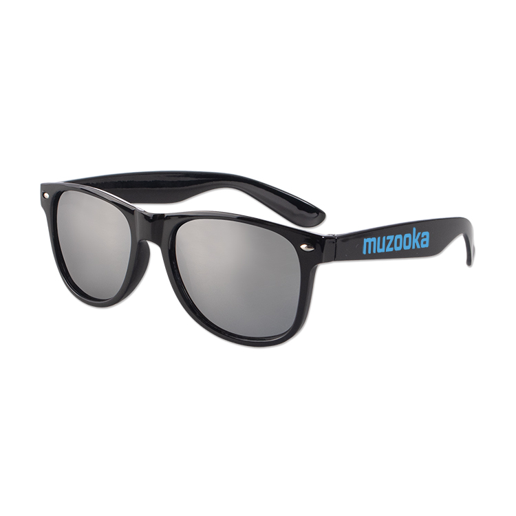 Iconic Black Frame Mirror Lens Sunglasses 6
