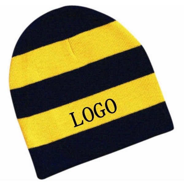 Rugby Striped Knit Beanies 6