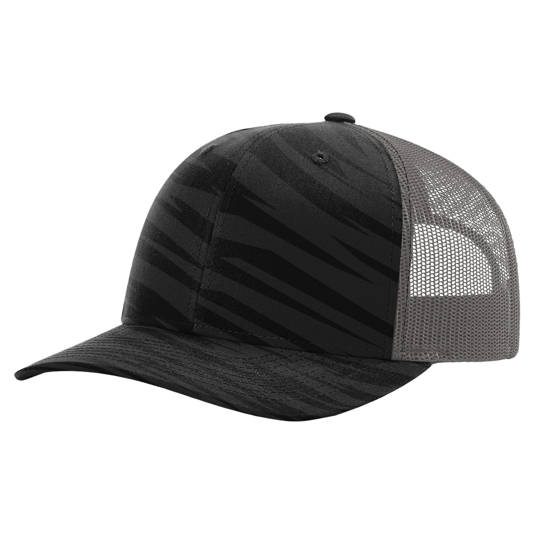 Richardson 112P Printed 6-Panel Snapback Trucker Hat w/Leatherette Adhesive Patches 26