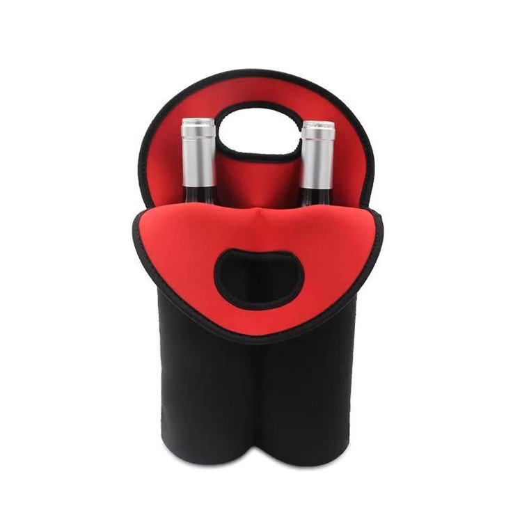2 Bottle Insulated Neoprene Wine Carrier Tote Bag Water Bott 5