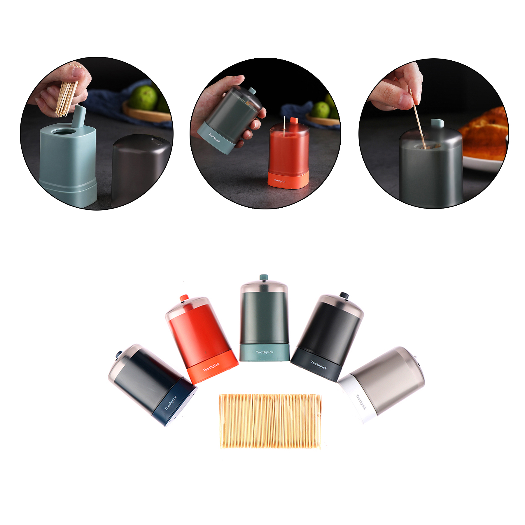 Portable Press Type Automatic Toothpick Holder 5