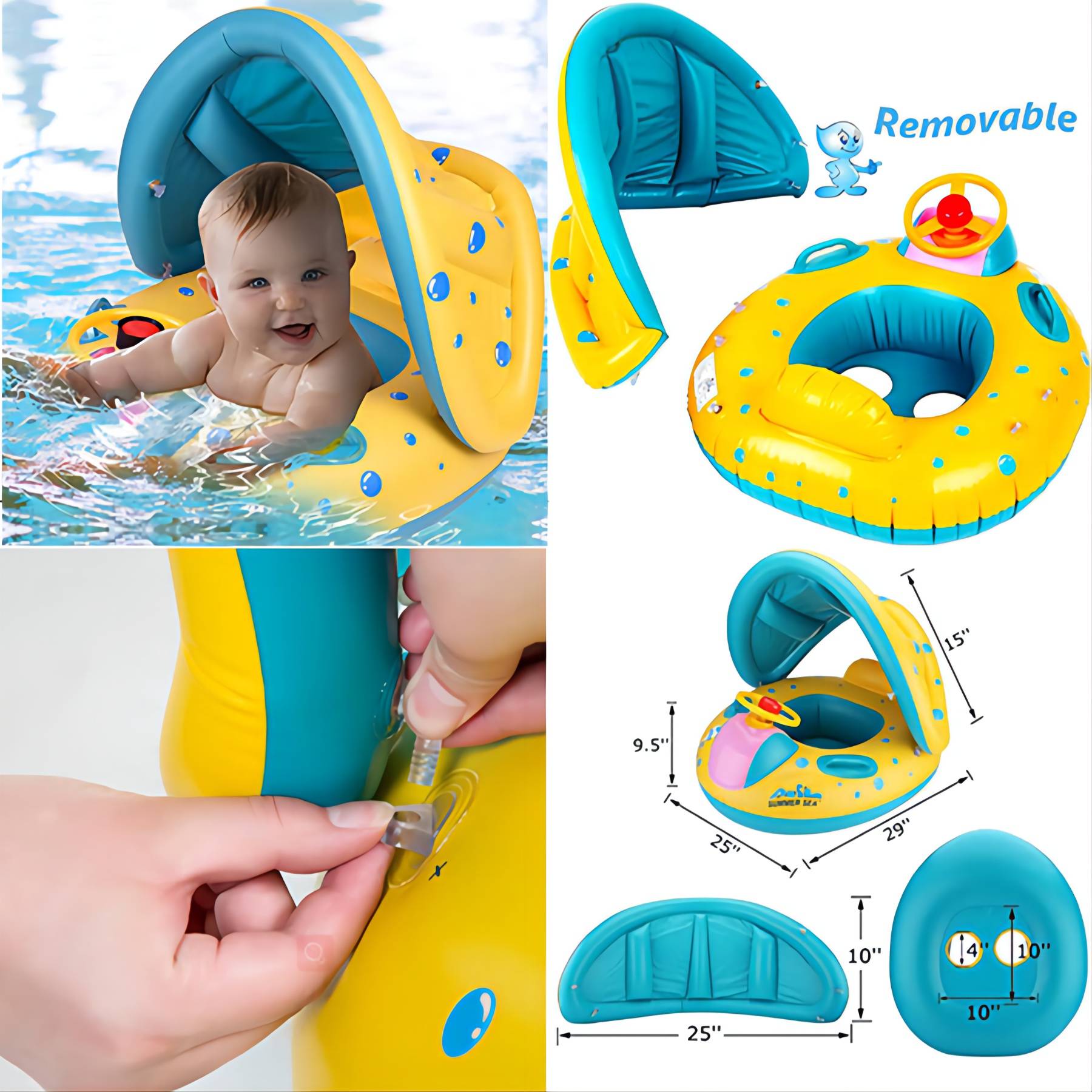 Baby Pool Float with Canopy 2