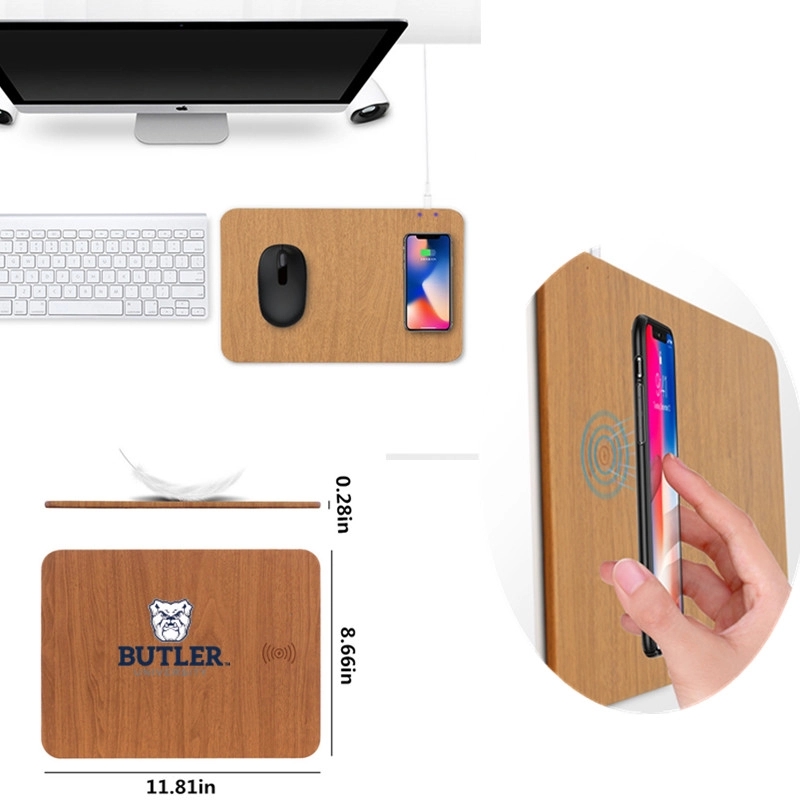 Woodgrain Wireless Charging Mouse Pad 2