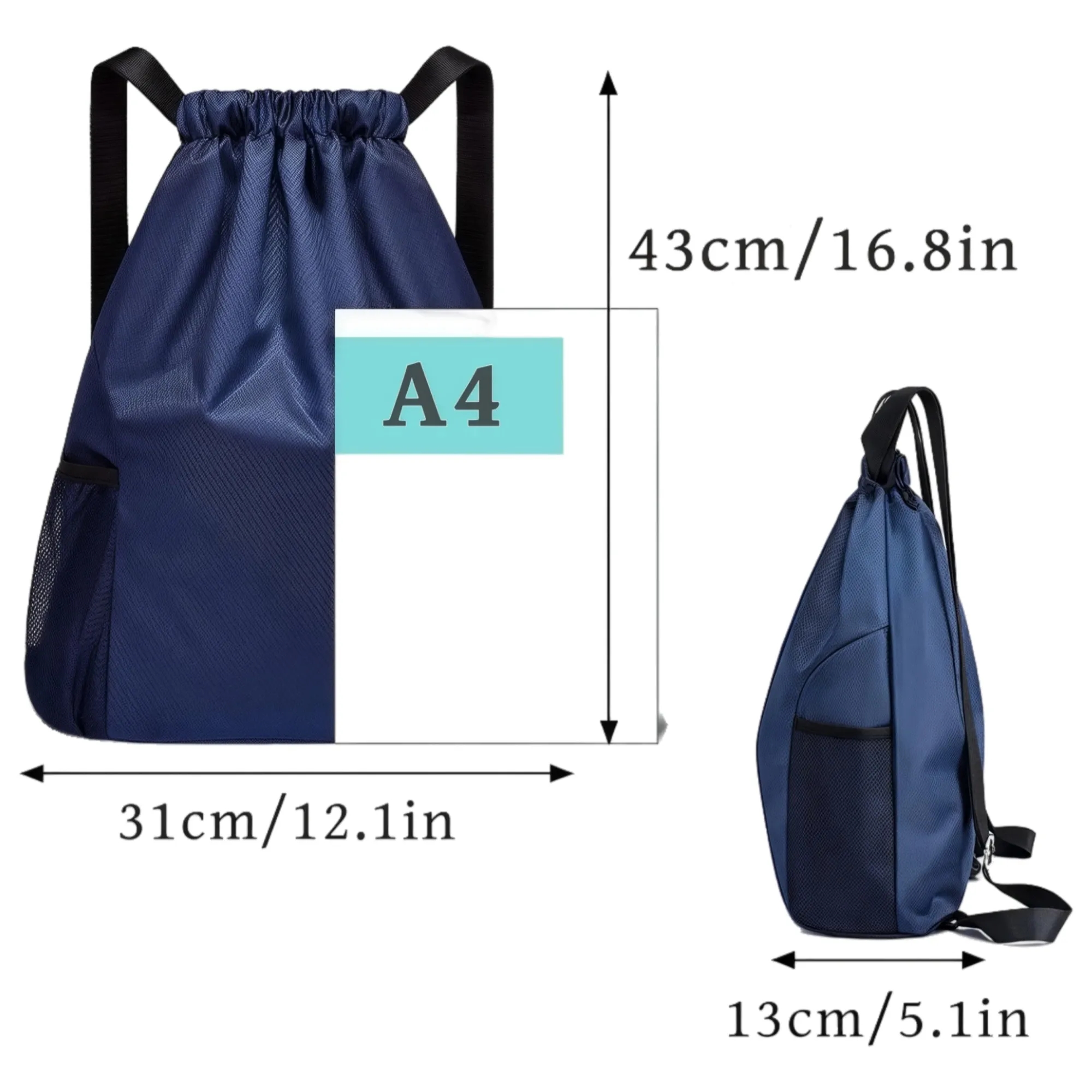 Lightweight Drawstring Backpack with Pockets 12